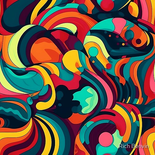 Abstract Bold Color Pattern original artwork
