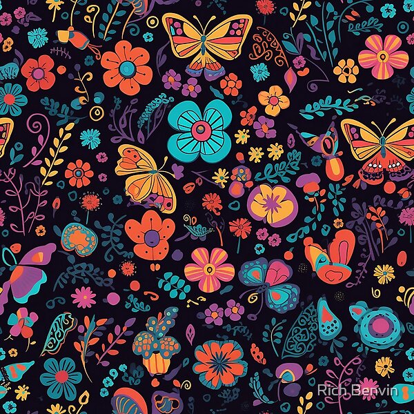 Butterflies and Flowers original artwork