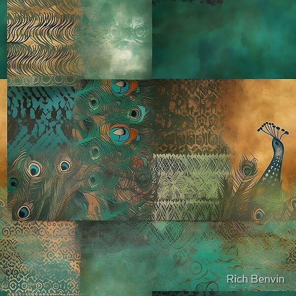 Peacock Texture original artwork